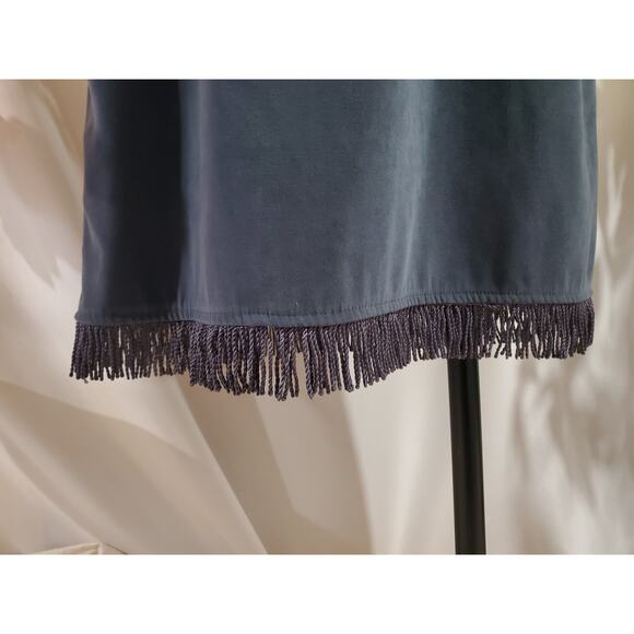 Vtg Rampage 90s Y2K Faux Suede Fringe Mesh Cutout Dress Junior Size 11 Blue Boho - Picture 6 of 13